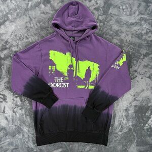 The Exorcist Hoodie Dip Dye Purple Black Green Graphic Horror Movie Size L